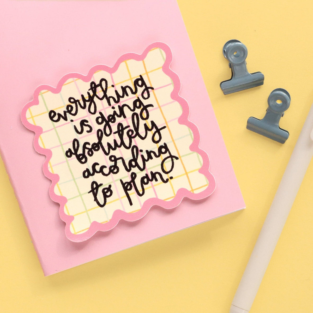 According to Plan Cute Vinyl Sticker | Laughing Sisters UK