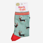 'Sausage Dog Reindeer' Christmas Women's Bamboo Socks | Laughing Sisters UK