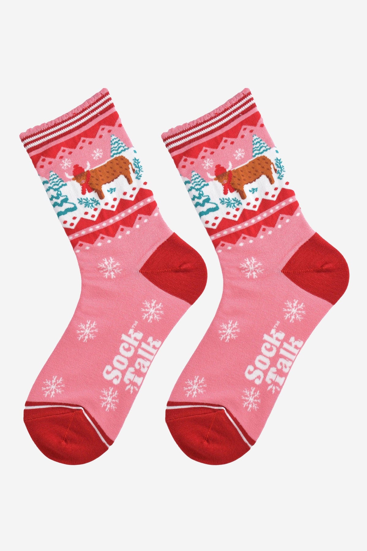 Winter Highland Cow Women's Bamboo Socks | Laughing Sisters UK