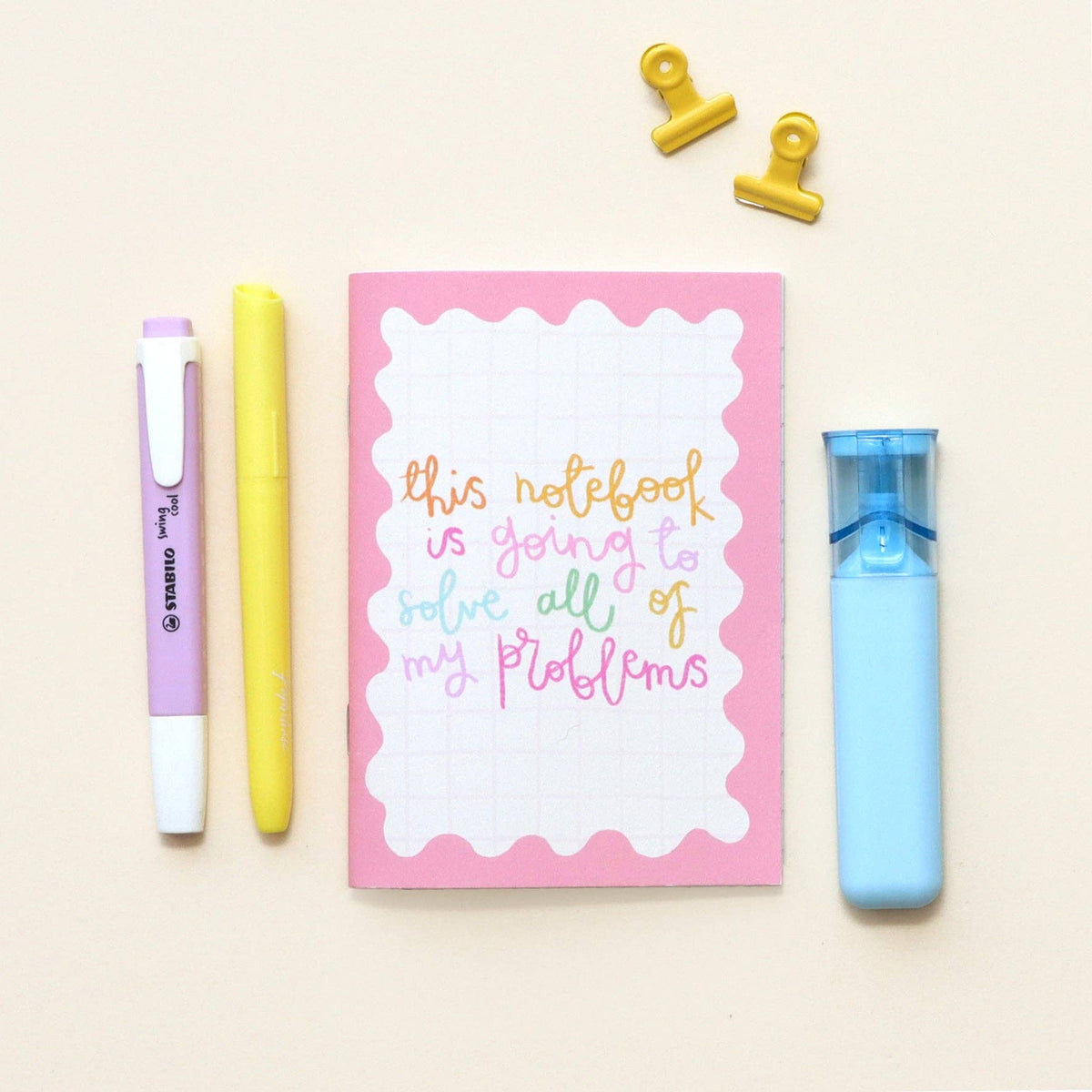 'This notebook will solve all my problems' A6 notebook | Laughing Sisters UK