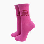 Hot girls read books - pink glitter socks. Socks for book lovers, literary gifts | Laughing Sisters UK