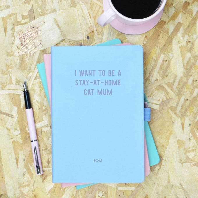Stay at home Cat Mum Hardback Notebook | Laughing Sisters UK