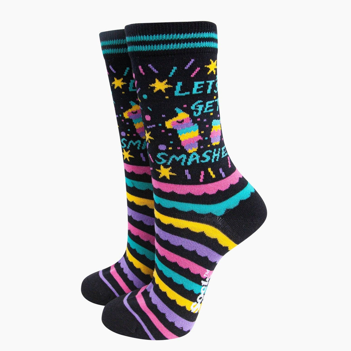Pinata 'Let's Get Smashed - Funny Women's Socks | Laughing Sisters UK