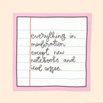 Notebooks & Iced Coffee Vinyl Sticker | Laughing Sisters UK