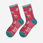 Party Sloth Fun Women's Bamboo Socks | Laughing Sisters UK