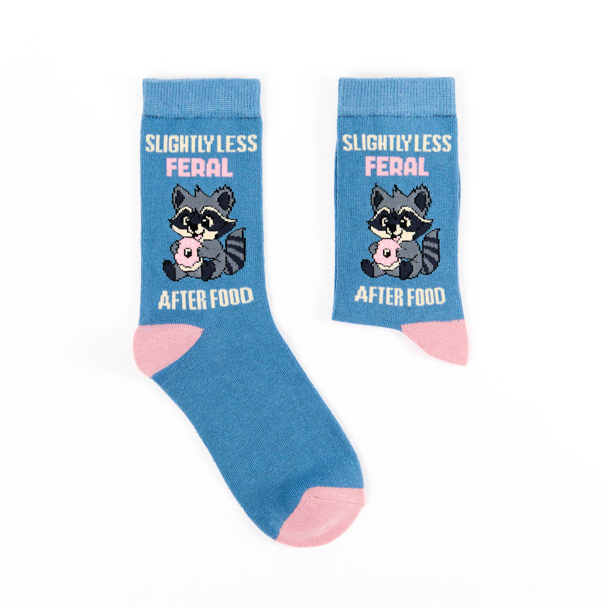 Slightly less feral after food - funny women's socks | Laughing Sisters UK