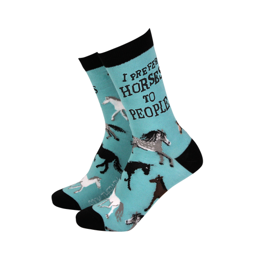 I prefer horses to people - funny socks | Laughing Sisters UK