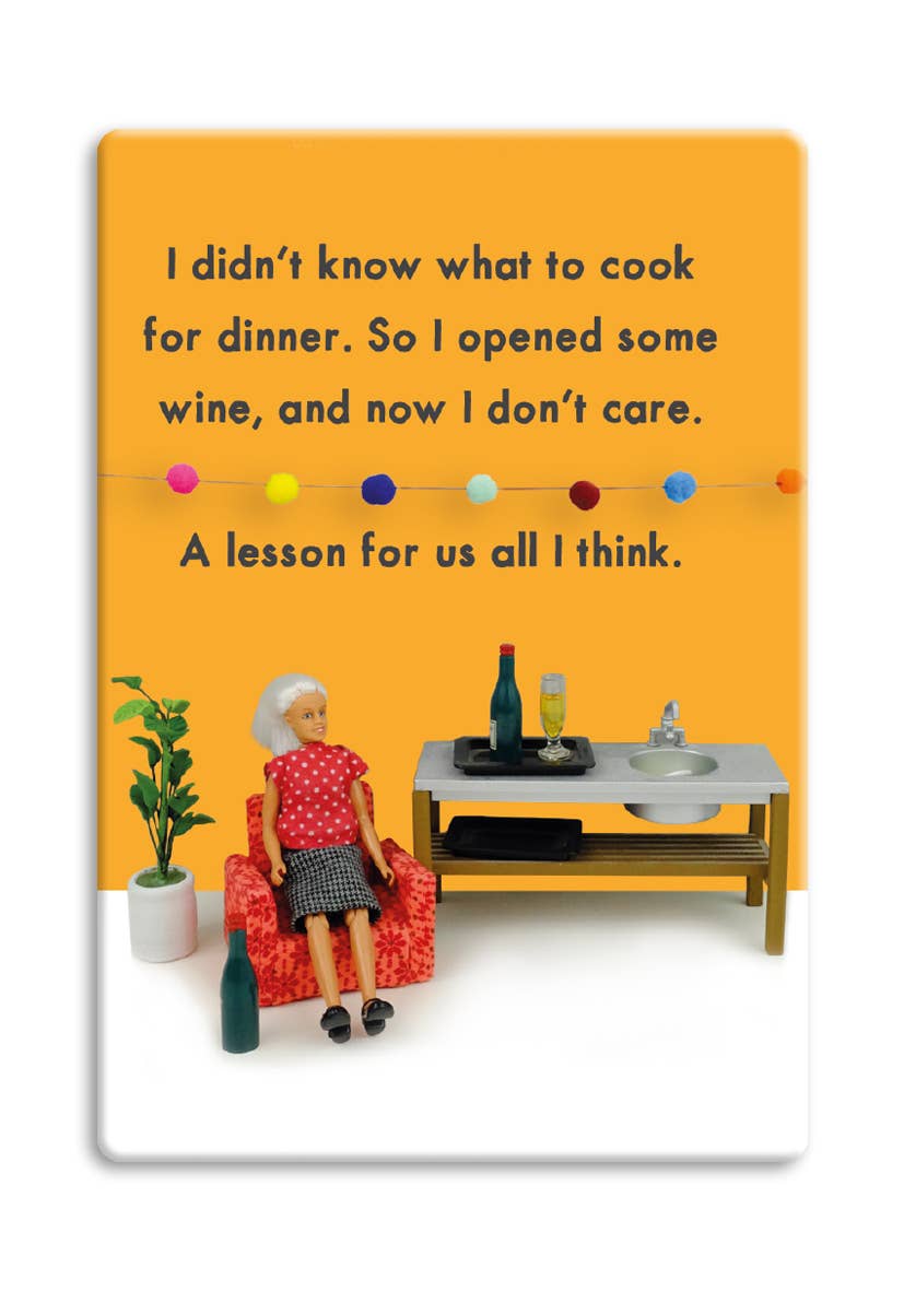 Opened the wine - funny fridge magnet - kitchen gift | Laughing Sisters UK