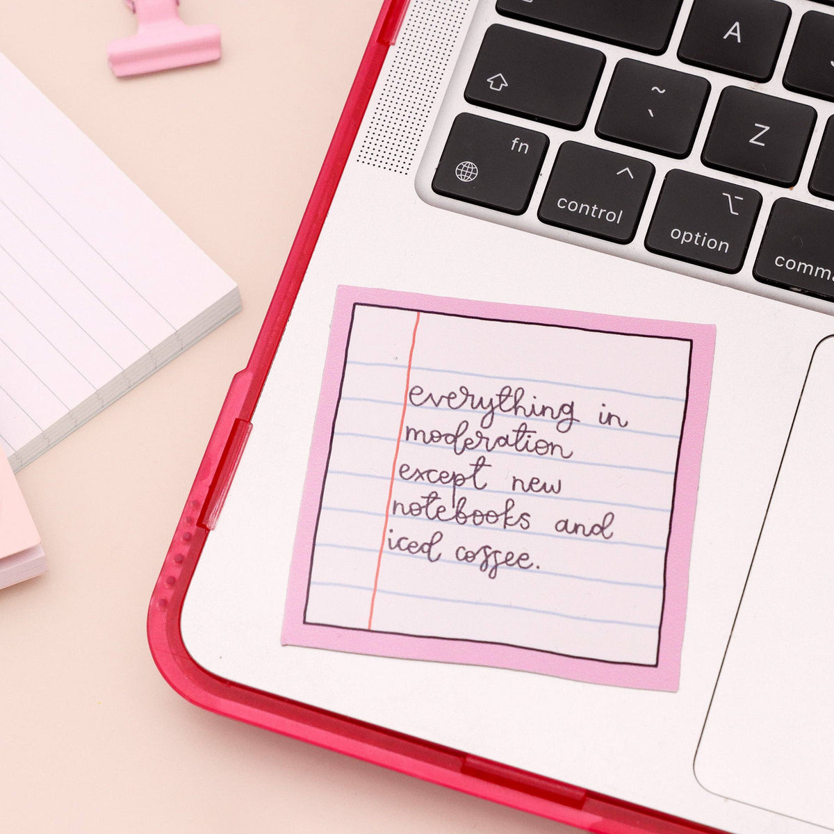 Notebooks & Iced Coffee Vinyl Sticker | Laughing Sisters UK