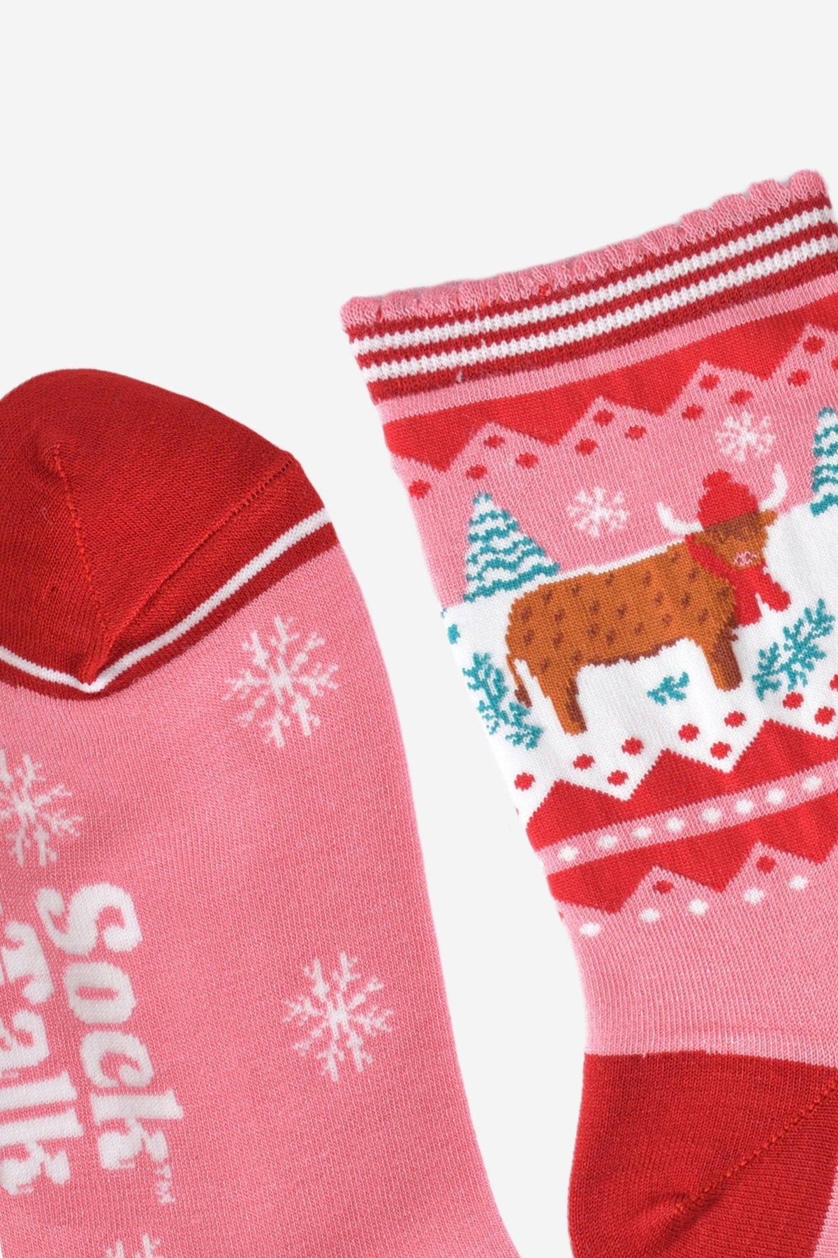 Winter Highland Cow Women's Bamboo Socks | Laughing Sisters UK