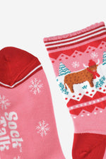 Winter Highland Cow Women's Bamboo Socks | Laughing Sisters UK