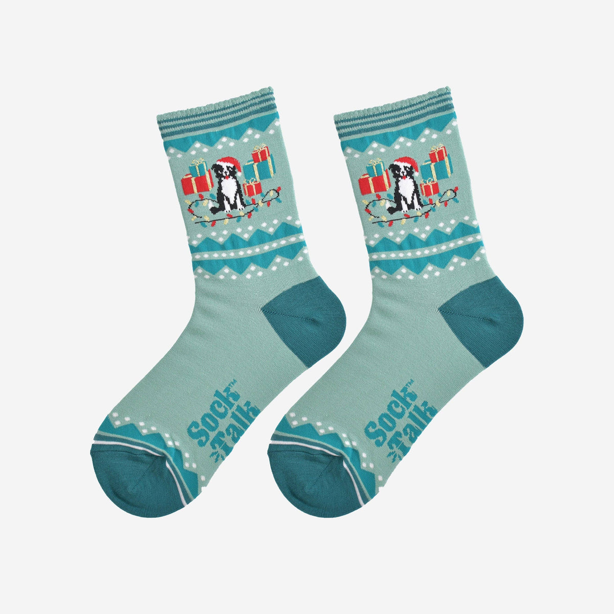 Christmas Border Collie Women's Bamboo Socks | Laughing Sisters UK