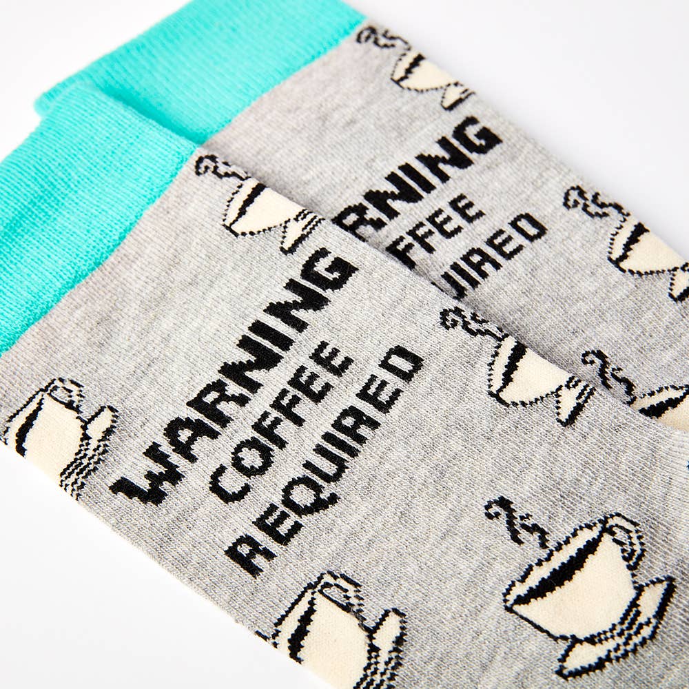 'Warning Coffee Required' Socks