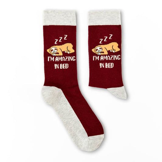 Amazing in bed funny sloth socks | Laughing Sisters UK