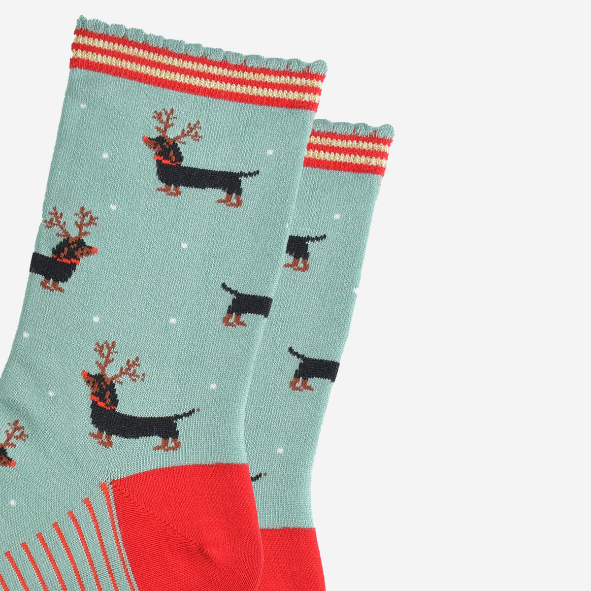 'Sausage Dog Reindeer' Christmas Women's Bamboo Socks | Laughing Sisters UK
