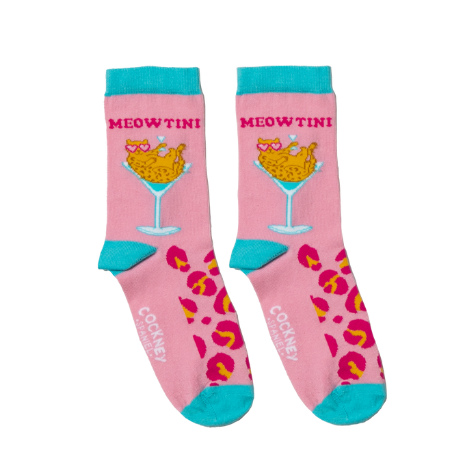 Meowtini funny cat socks for women | Laughing Sisters UK
