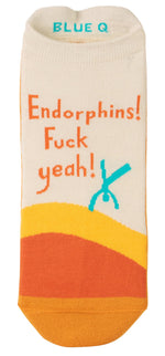 Endorphins fuck yeah - funny exercise socks for women | Laughing Sisters UK