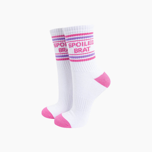 Spoiled Brat - Organic Cotton Sports Socks - Funny gift for daughter or girlfriend | Laughing Sisters UK