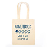 Adulting 1 star Tote Bag - funny gift for starting uni | Laughing Sisters UK
