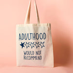 Adulting 1 star Tote Bag - funny gift for starting uni | Laughing Sisters UK