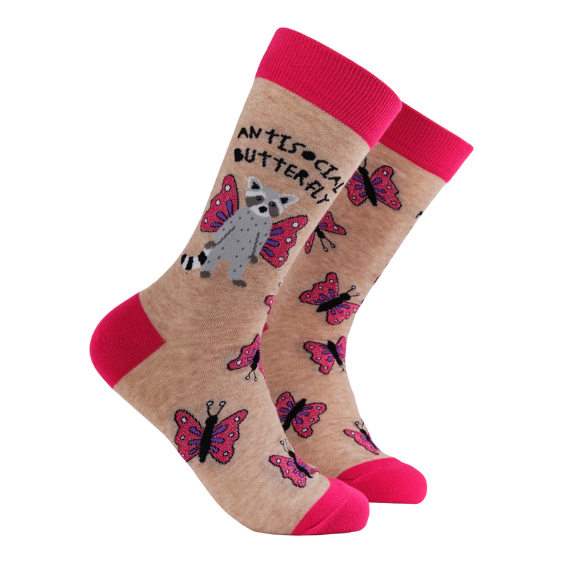 Antisocial butterfly socks - funny socks for introverts | Laughing Sisters UK