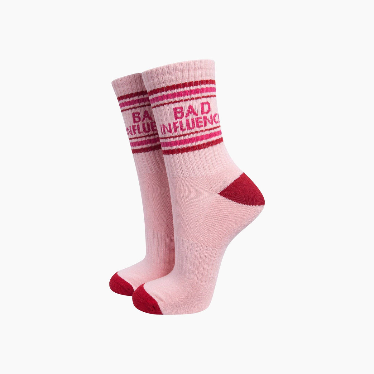 Bad Influence Organic Cotton Sports Socks - funny socks for your bestie | Laughing Sisters UK