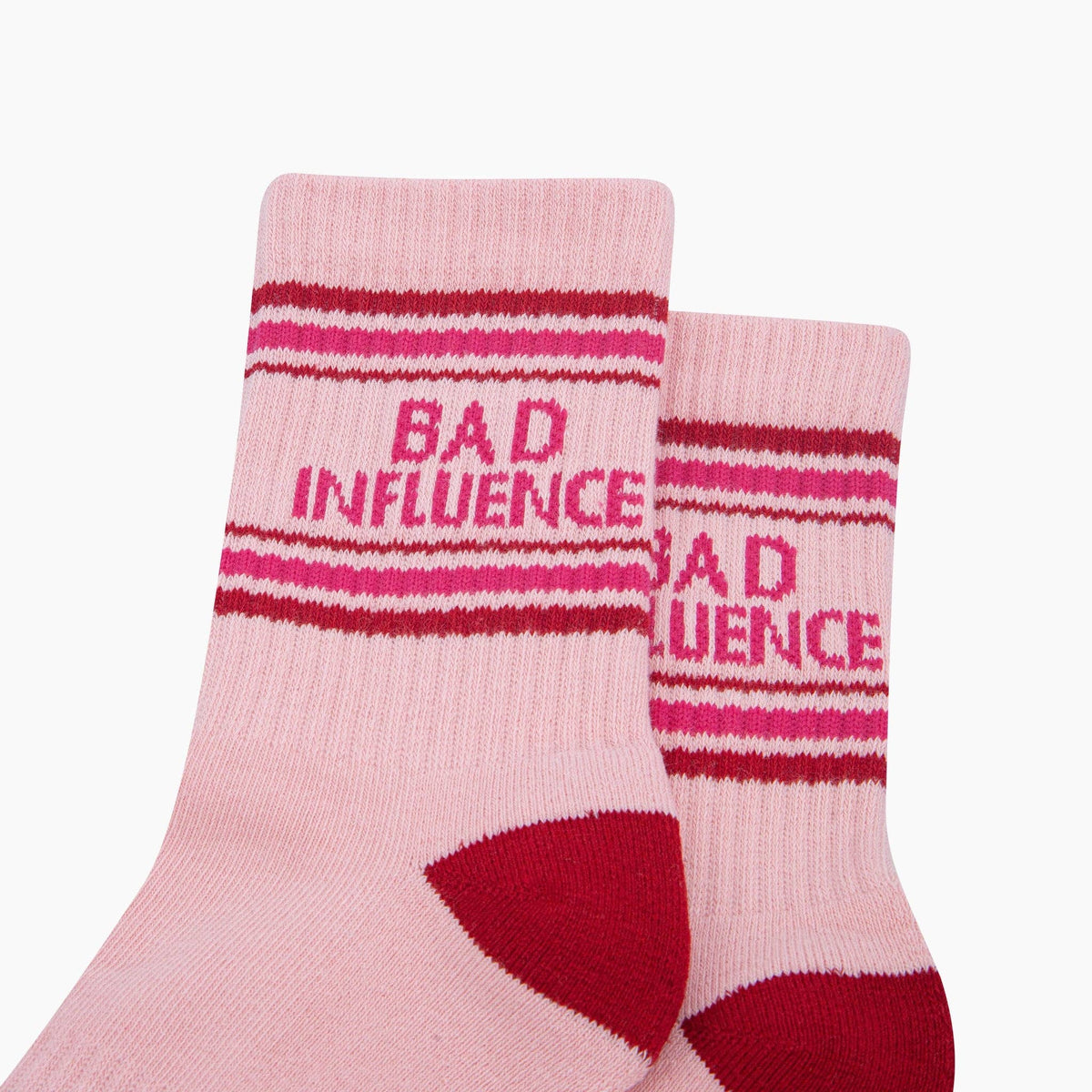Bad Influence Organic Cotton Sports Socks - funny socks for your bestie | Laughing Sisters UK