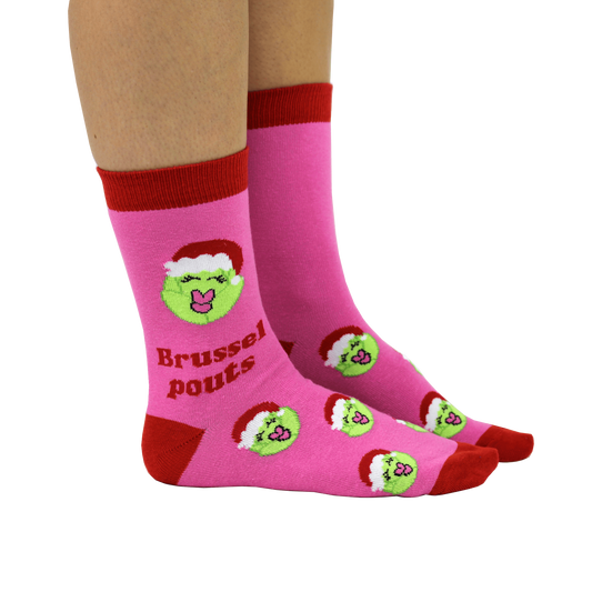 Brussel Pouts - funny Christmas socks for women | Laughing Sisters UK