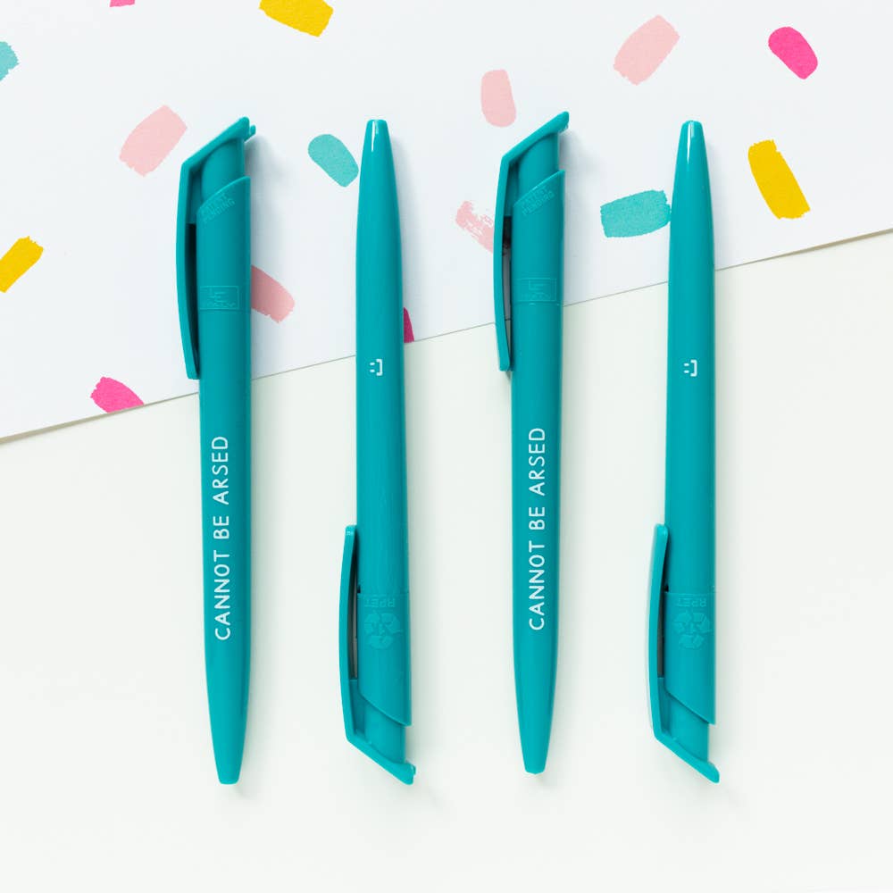'Cannot be arsed' Recycled Ballpoint Pen - fun stationery for cat lovers | Laughing Sisters UK