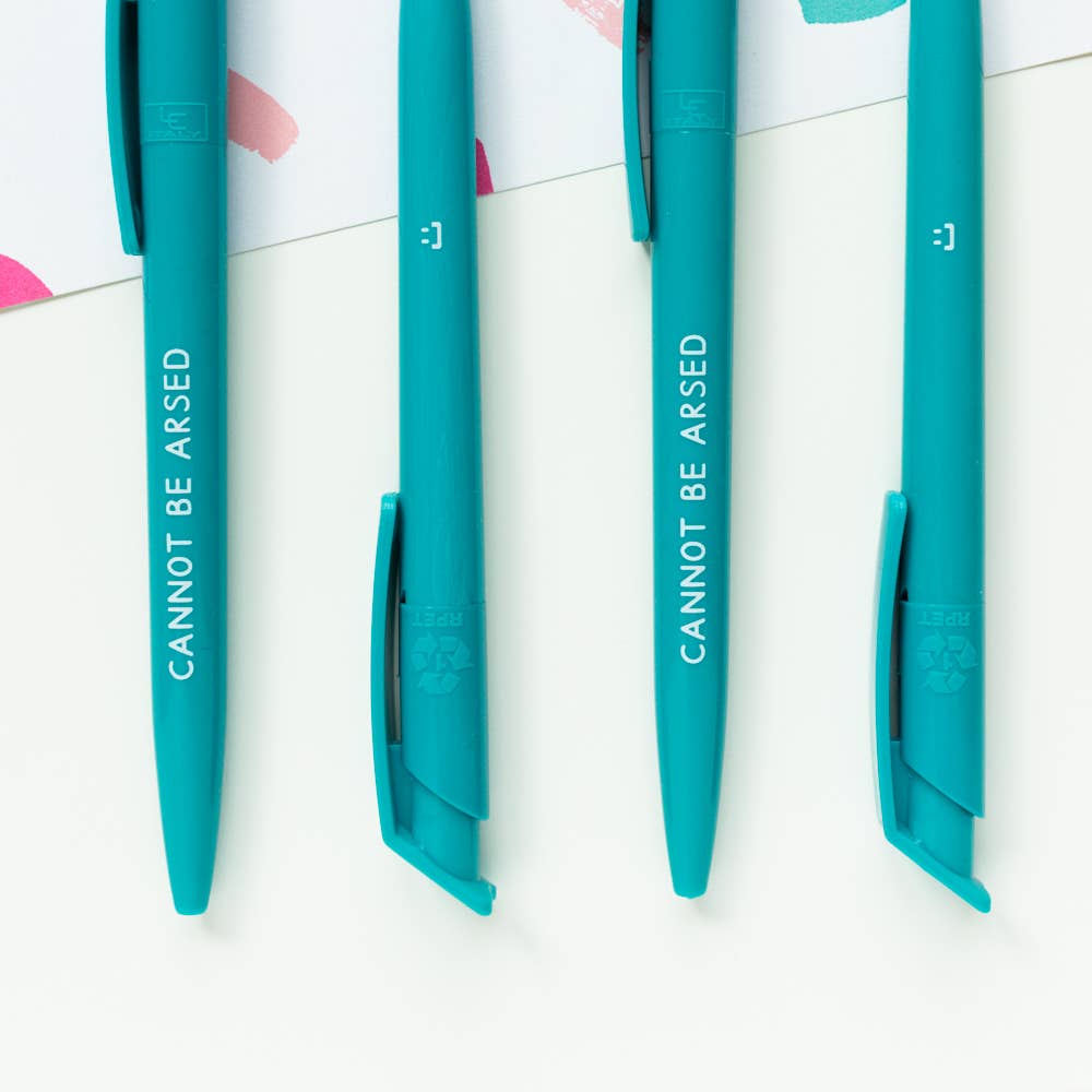 'Cannot be arsed' Recycled Ballpoint Pen - fun stationery for cat lovers | Laughing Sisters UK