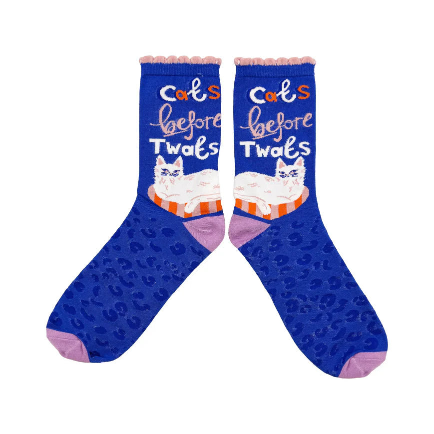 Cats before twats - funny socks for cat lovers | Laughing Sisters UK