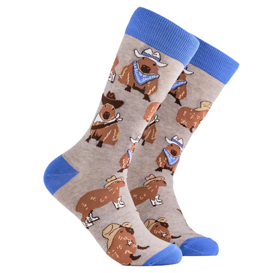 Cowboy Capybara Socks - Fun women's socks for wannabe cowgirls | Laughing Sisters UK