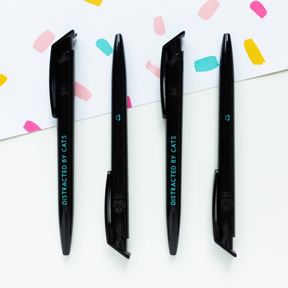 Distracted by Cats ballpoint pen - fun stationery gift for cat lovers | Laughing Sisters UK
