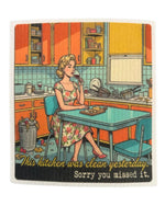 Funny Retro Housewife Swedish Dishcloths - funny housewarming gift | Laughing Sisters UK