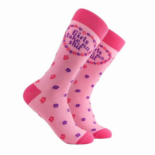 Girls Take No Shit Socks - girl power socks for strong women | Laughing Sisters UK