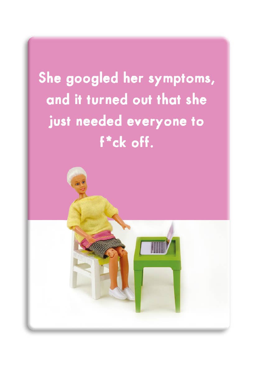 Googled her symptoms fridge magnet - funny get well soon gifts | Laughing Sisters UK