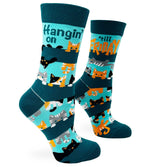 Hangin on till Friday Cat Socks - funny socks for work | Laughing Sisters UK