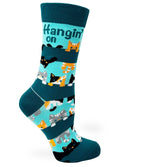 Hangin on till Friday Cat Socks - funny socks for work | Laughing Sisters UK