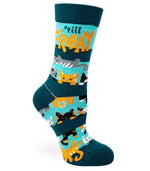 Hangin on till Friday Cat Socks - funny socks for work | Laughing Sisters UK