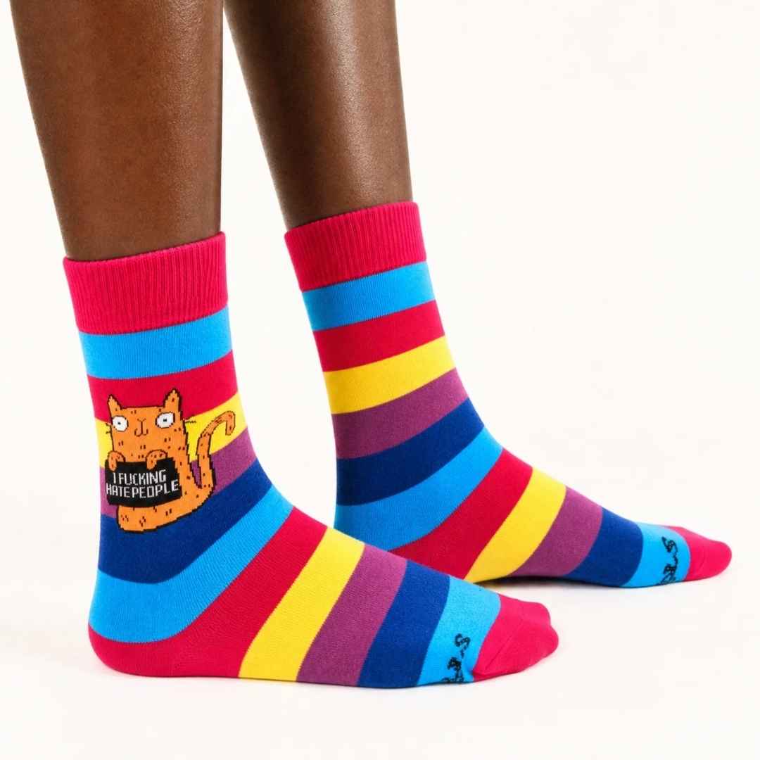 I fucking hate people - Katie Abey Socks. Sweary women's socks | Laughing Sisters UK