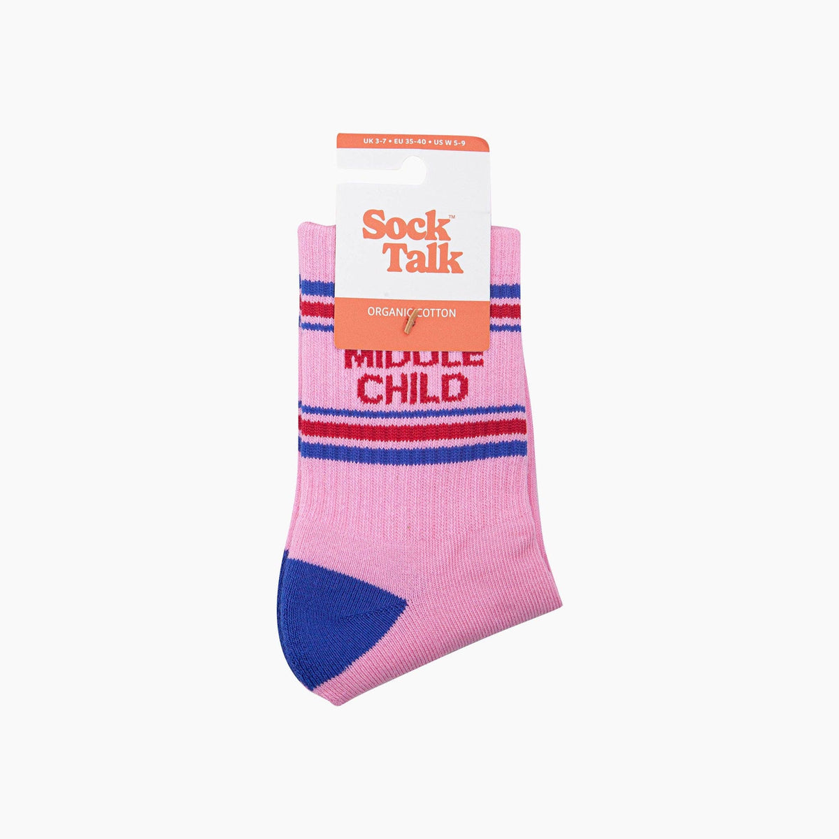 Middle Child Organic Cotton Sports Socks - funny gift for your sister | Laughing Sisters UK
