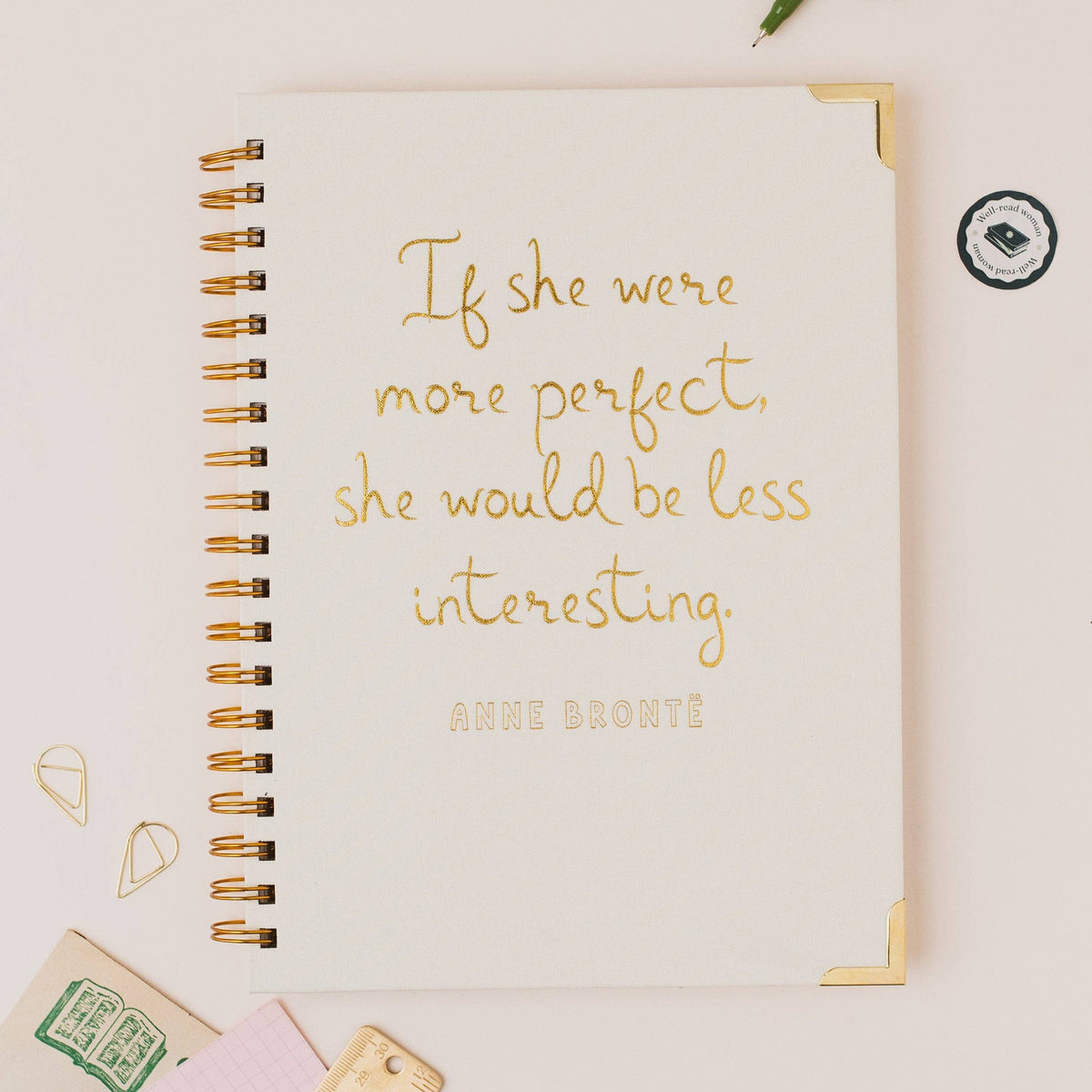 More Perfect, Less Interesting - Anne Bronte Literary Quote Hardback Notebook | Laughing Sisters UK