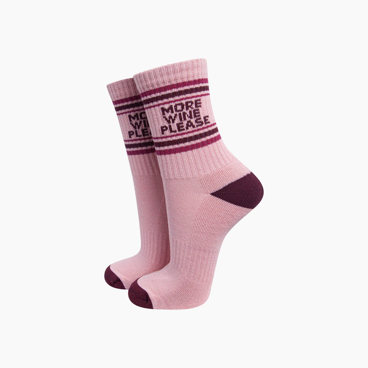 More Wine Please women's sports socks - funny gifts for wine lovers | Laughing Sisters UK