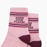 More Wine Please women's sports socks - funny gifts for wine lovers | Laughing Sisters UK
