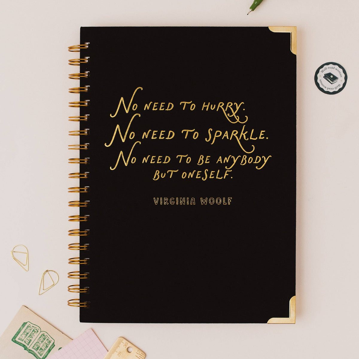 'No need' Virginia Woolf Quote Spiral Hardback Notebook | Laughing Sisters UK