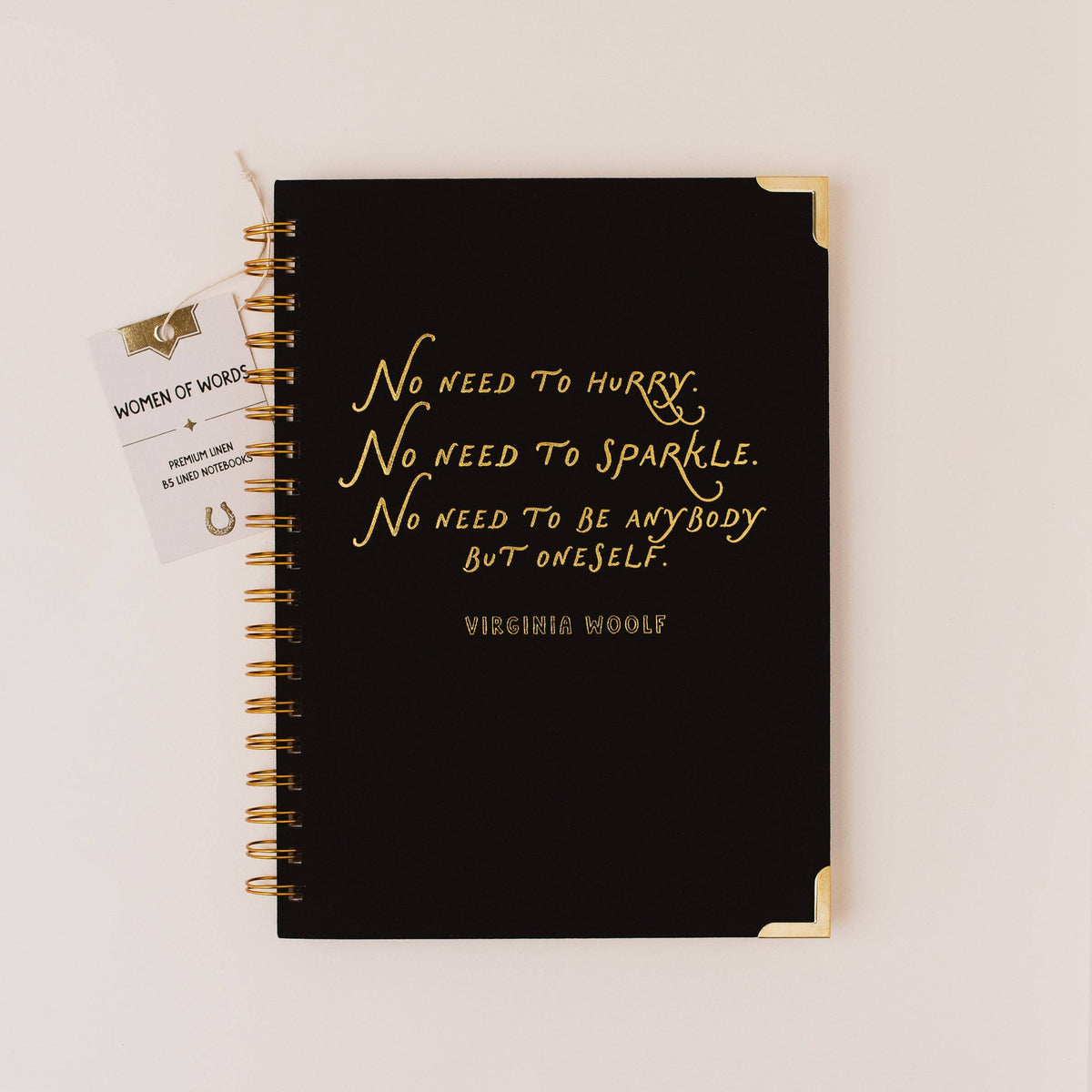 'No need' Virginia Woolf Quote Spiral Hardback Notebook | Laughing Sisters UK