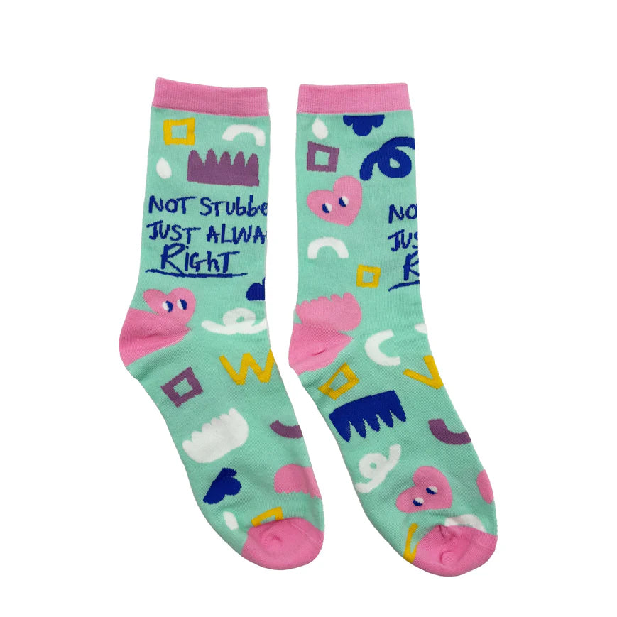 Not stubborn, just always right - funny women's socks | Laughing Sisters UK