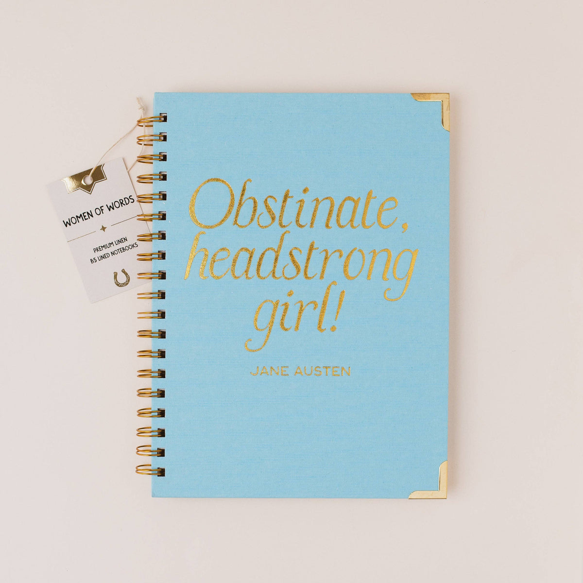 Obstinate Headstrong Girl - Jane Austen Literary Quote Hardback Notebook | Laughing Sisters UK