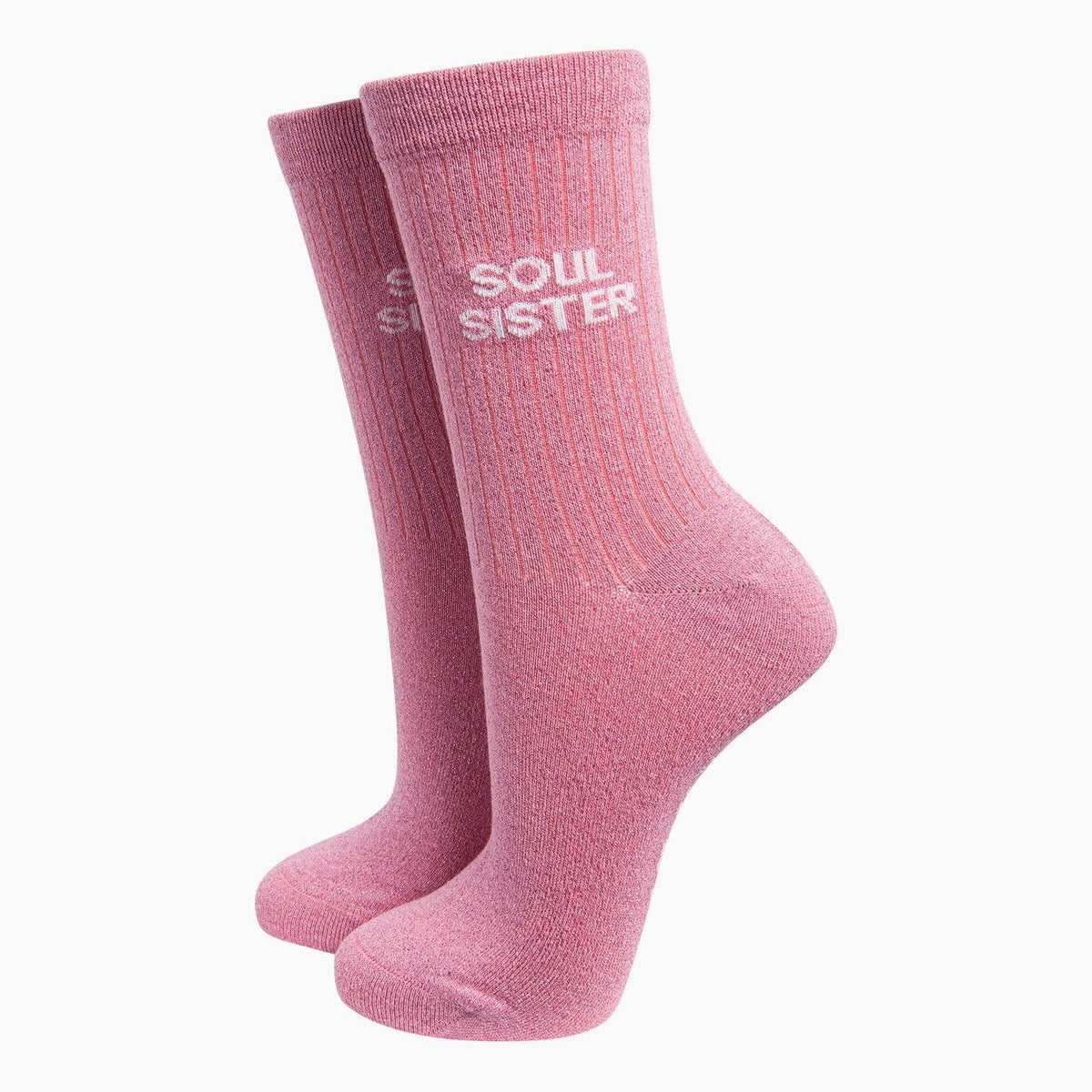 Pink Soul Sister Glitter Socks - fun gift for your sister | Laughing Sisters UK