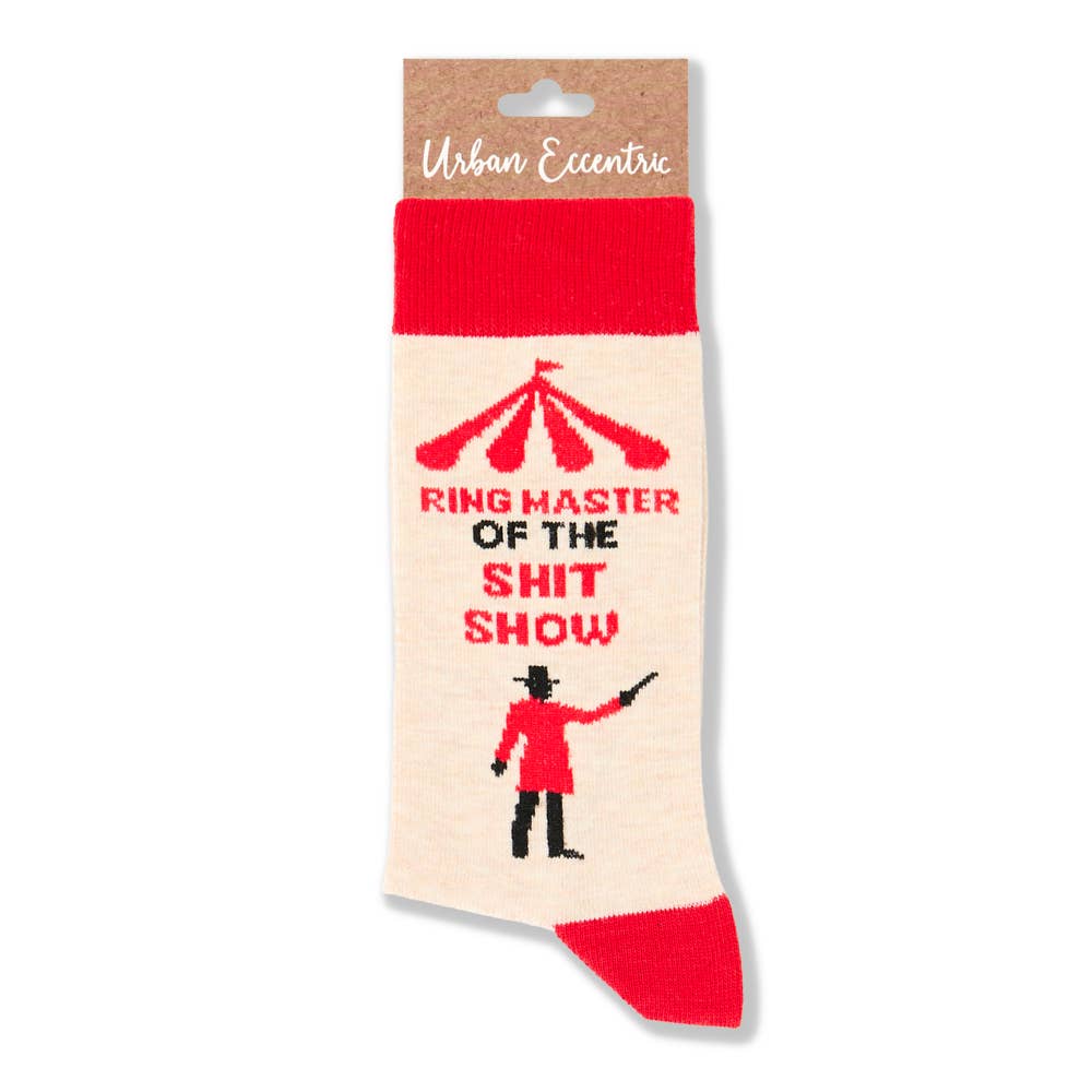 Ringmaster of the shit show socks - funny work gift | Laughing Sisters UK